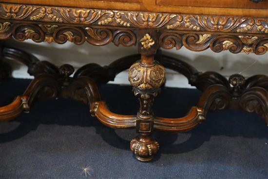 A 1930s Queen Anne revival walnut display cabinet, W.4ft 10in. D.1ft 4in. H.4ft 10.5in.